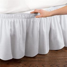 img 3 attached to 🛏️ Collections Etc Elastic Dust Ruffle Bed Skirt, Wrap Around, White, Queen/King - Effortless Fit