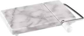 img 3 attached to Gray Marble Cheese Slicer with Steel Arm - 8” x 5” Serving Tray