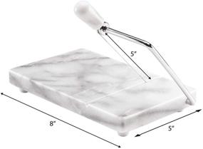 img 2 attached to Gray Marble Cheese Slicer with Steel Arm - 8” x 5” Serving Tray