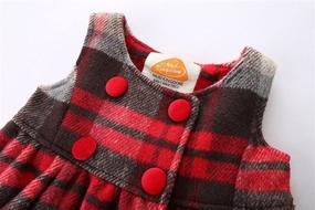 img 2 attached to 👗 Mud Kingdom Faux Wool Holiday Girls Dresses - Plaid Sleeveless Loose Fit