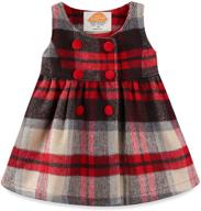 👗 mud kingdom faux wool holiday girls dresses - plaid sleeveless loose fit logo