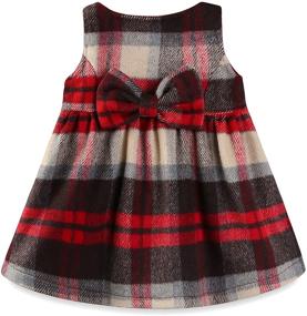 img 3 attached to 👗 Mud Kingdom Faux Wool Holiday Girls Dresses - Plaid Sleeveless Loose Fit