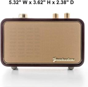 img 2 attached to 📻 Trenbader.com Retro Bluetooth Speaker with Radio: Portable, Wooden, Rechargeable Speaker for Home Office iPhone. Includes Mic, 2500mAh Battery and Vintage Radio Functionality.