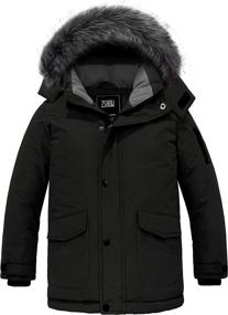 img 4 attached to ZSHOW Winter Hooded Quilted Windproof Boys' Clothing: Jackets & Coats