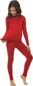 img 4 attached to 🌡️ Ultra Warm Bodtek Girls' Thermal Long Underwear Set: Cozy Fleece Lined Long Johns for Kids, Ideal Pajamas or Base Layer Leggings & Shirt