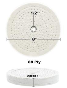 img 3 attached to 💪 8 Inch Extra Thick Fine Cotton Treated Spiral Polishing and Buffing Wheel (80 Ply) - 2 Pack, Fits Drill, Bench Grinder & Angle Grinder with 1/2” Center Arbor Hole - By Drixet