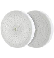 💪 8 inch extra thick fine cotton treated spiral polishing and buffing wheel (80 ply) - 2 pack, fits drill, bench grinder & angle grinder with 1/2” center arbor hole - by drixet logo