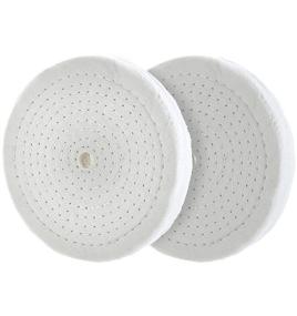 img 4 attached to 💪 8 Inch Extra Thick Fine Cotton Treated Spiral Polishing and Buffing Wheel (80 Ply) - 2 Pack, Fits Drill, Bench Grinder & Angle Grinder with 1/2” Center Arbor Hole - By Drixet