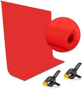 img 4 attached to EMART 5X7 Ft Non-Woven Fabric Solid Color Red Screen Photo Backdrop With 2 X Backdrop Clamps For Photoshoot