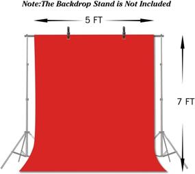 img 3 attached to EMART 5X7 Ft Non-Woven Fabric Solid Color Red Screen Photo Backdrop With 2 X Backdrop Clamps For Photoshoot