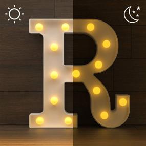 img 1 attached to 🔆 Enhance Your Décor with YOUZONE LED Letter Lights: Remote Control, Timer, Dimmable & Battery Powered for Events, Weddings, Parties & More (RC-R Version)