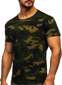 img 3 attached to 👕 Men's Camouflage Short Sleeve Athletic Shirts Tees - Fitness Military Crewneck Vintage Camo T-Shirts