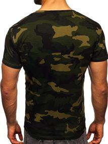 img 1 attached to 👕 Men's Camouflage Short Sleeve Athletic Shirts Tees - Fitness Military Crewneck Vintage Camo T-Shirts