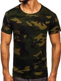 img 2 attached to 👕 Men's Camouflage Short Sleeve Athletic Shirts Tees - Fitness Military Crewneck Vintage Camo T-Shirts