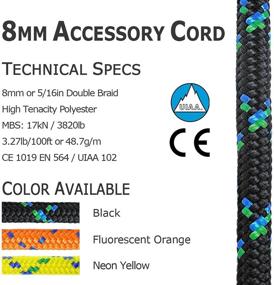 img 3 attached to 🧗 Essential GM CLIMBING 8mm (5/16in) Accessory Cord Rope: Durable Double Braid, CE/UIAA Certified