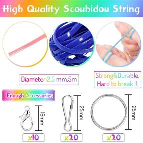 img 3 attached to Whaline 30 Colors Plastic Lacing Cords with Keychain Clips, Hooks, Clasps in a Box - Gimp Bracelet Making Scoubidou Strings for Christmas Decor, DIY Craft Jewelry Making (492 feet)
