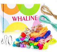 whaline 30 цветов пластиковых шнуров для плетения с карабинами, крючками и застежками в коробке - стринги для создания резиновых браслетов и украшений scoubidou на рождество, декорирование и создание ювелирных изделий своими руками (492 фута) логотип