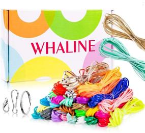 img 4 attached to Whaline 30 Colors Plastic Lacing Cords with Keychain Clips, Hooks, Clasps in a Box - Gimp Bracelet Making Scoubidou Strings for Christmas Decor, DIY Craft Jewelry Making (492 feet)