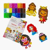 masyz princess fuse iron beads kit: perler bead kit with 5300 pc, 24 colors, storage case, keychains, tweezers, pegboards, iron paper - perfect for girl birthdays, holidays, cold days logo