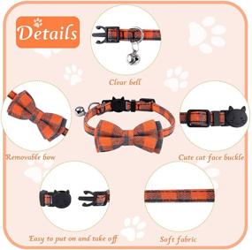 img 2 attached to URATOT 6-Piece Plaid Cat Collars with Bow Tie and Bell, Breakaway Safety Buckle, Adjustable for Kittens, Cats, Puppies, Small Dogs