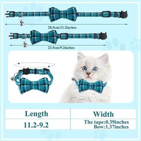 img 3 attached to URATOT 6-Piece Plaid Cat Collars with Bow Tie and Bell, Breakaway Safety Buckle, Adjustable for Kittens, Cats, Puppies, Small Dogs