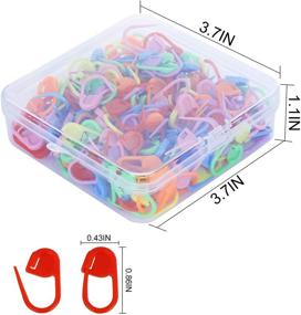 img 3 attached to 🧶 HDONG 200 PCS Crochet Markers: Premium Knitting Stitch Markers in Mix Colors with Locking Counter Needle Clip - Complete Crochet Pin Set in Plastic Case
