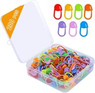 🧶 hdong 200 pcs crochet markers: premium knitting stitch markers in mix colors with locking counter needle clip - complete crochet pin set in plastic case logo