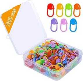 img 4 attached to 🧶 HDONG 200 PCS Crochet Markers: Premium Knitting Stitch Markers in Mix Colors with Locking Counter Needle Clip - Complete Crochet Pin Set in Plastic Case