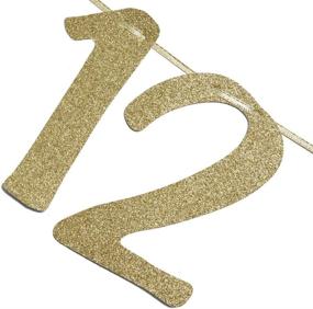 img 2 attached to Gold Glitter 12th Birthday Party Decorations Anniversary Banner Sign - 12 Years Loved, Photo Booth Props Included