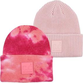 img 4 attached to 🧢 Funky Junque Women's Tie Dye Solid Beanie: A Stylish and Warm Winter Knit Watch Hat Skull Cap!