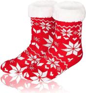 🎅 funnycokid non slip slipper stockings: christmas shoes for boys - stay safe and stylish! logo