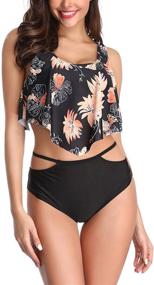 img 4 attached to Eternatastic Bathing Ruffled Waisted BK Floral