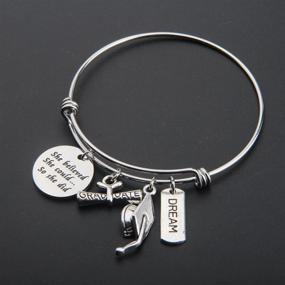 img 1 attached to 🎓 She Believed She Could So She Did Graduation Bracelet - Inspirational Charm Bangle Gift for Graduates by MYOSPARK