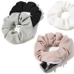 img 4 attached to 🎀 Stash Scrunchies with Hidden Zipper Pocket for Hair Ties – Ponytail Holders