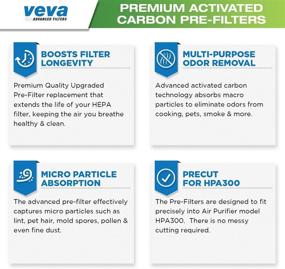 img 2 attached to VEVA Precut Premium Carbon Pre Filters 4 Pack for HPA300 HW Air Purifier - Easy Installation & Advanced Filtration