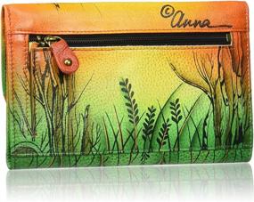 img 3 attached to 🎨 Intricately Hand-Painted Anna Anuschka Leather Checkbook Wallets: A Perfect Blend of Style and Functionality for Women