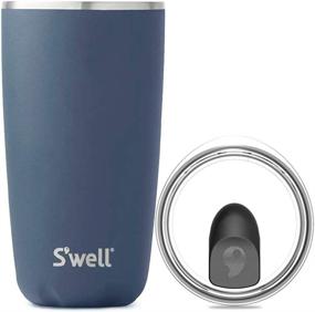 img 4 attached to S'well 18 oz Azurite Vacuum-Insulated Tumbler with Clear Slide-Open Lid - Keep Drinks Cold for 12hrs, Hot for 4hrs - BPA-Free Stainless Steel Water Bottle