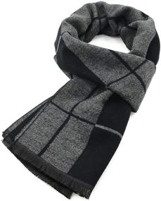 img 4 attached to Winter Cashmere Tassel Cotton Scarves: The Perfect Men's Accessory for Warmth and Style