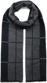 img 3 attached to Winter Cashmere Tassel Cotton Scarves: The Perfect Men's Accessory for Warmth and Style