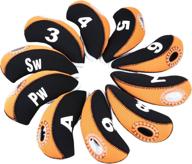 ⛳ sword & shield premium neoprene golf iron club head covers set - 10pcs, numbers & window top iron covers logo