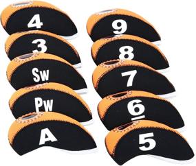 img 2 attached to ⛳ Sword & Shield Premium Neoprene Golf Iron Club Head Covers Set - 10pcs, Numbers & Window Top Iron Covers