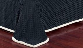 img 2 attached to 🔥 Elegant Comfort Luxury Micro-Sherpa Ultra Plush Warm Black Full/Queen Size Blanket with Heavy-Weight Wave Pattern