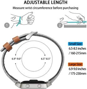 img 1 attached to Улучшите свой Fitbit Blaze с заменой браслета из холста и настоящей кожи iHillon и металлической рамкой