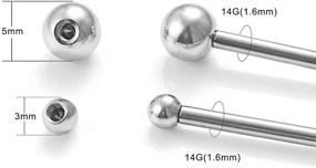 img 2 attached to 🔴 Ftovosyo 14G 60PCS Mix Color Replacement Balls for Industrial Barbell/Nipple Rings/Tongue Rings - Jewelry Piercing Stainless Steel & Clear Acrylic Barbell Parts