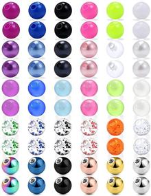 img 4 attached to 🔴 Ftovosyo 14G 60PCS Mix Color Replacement Balls for Industrial Barbell/Nipple Rings/Tongue Rings - Jewelry Piercing Stainless Steel & Clear Acrylic Barbell Parts