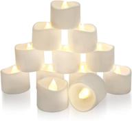 🕯️ homemory 24pcs led tea lights with timer - battery operated tea candles for table centerpieces, flameless flickering electric candles with timer for mood lighting and home decor логотип