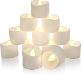 img 4 attached to 🕯️ Homemory 24pcs LED Tea Lights with Timer - Battery Operated Tea Candles for Table Centerpieces, Flameless Flickering Electric Candles with Timer for Mood Lighting and Home Decor