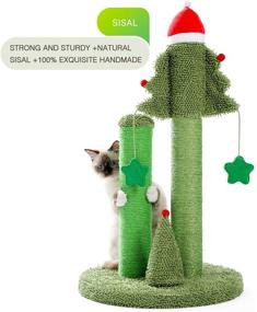 img 1 attached to 🎄 PETEPELA Christmas Tree Cat Scratching Post | Natural Sisal Ropes, Scratcher for Cats & Kittens