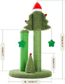 img 3 attached to 🎄 PETEPELA Christmas Tree Cat Scratching Post | Natural Sisal Ropes, Scratcher for Cats & Kittens