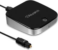 aluratek adb1b bluetooth audio receiver and transmitter: 2-in-1 wireless adapter for 3.5mm, aux, optical audio - connects and streams to 2 bluetooth headphones simultaneously logo